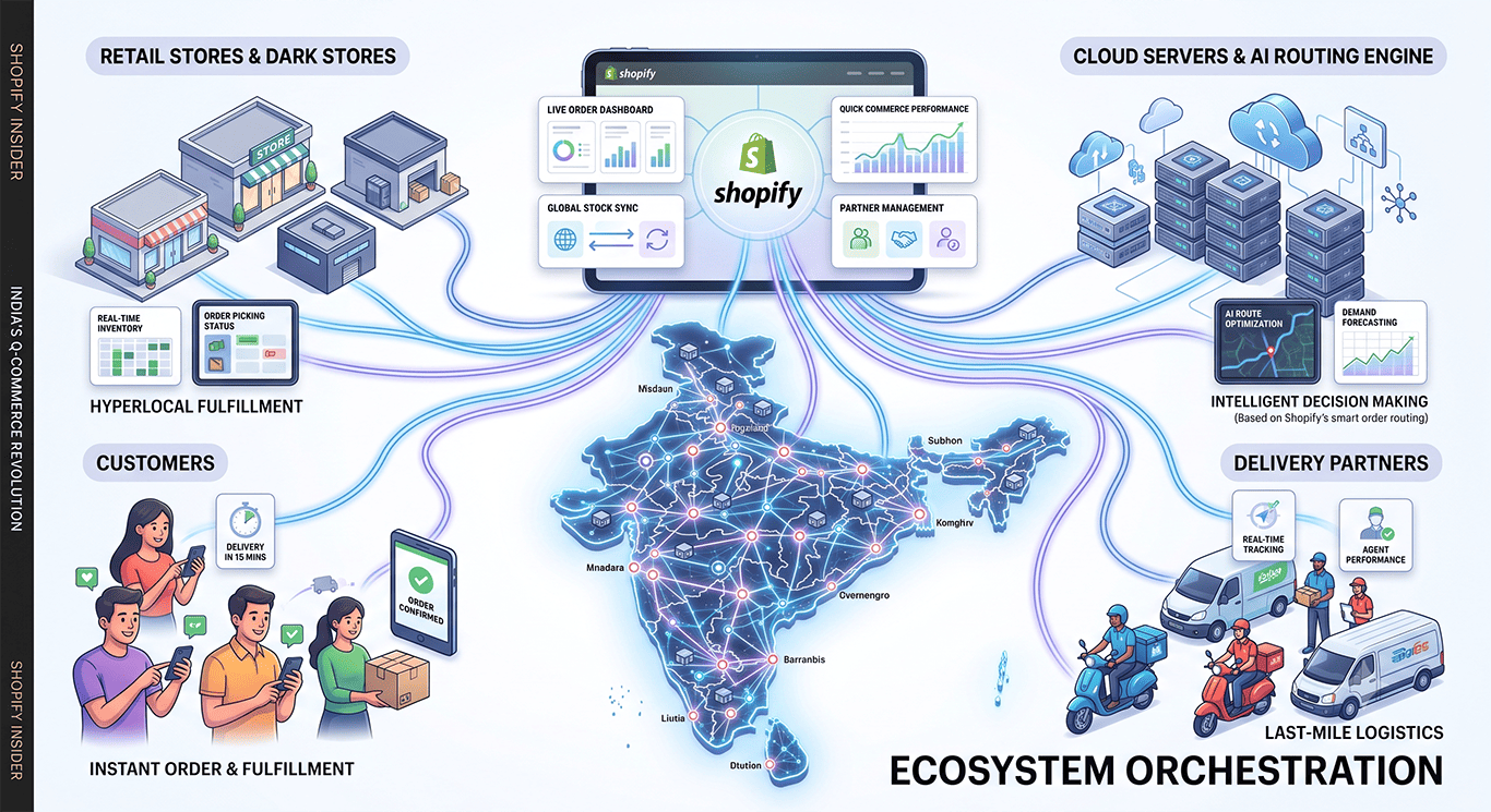 Architect a scalable quick commerce layer on Shopify. Learn how to build custom routing engines, sync backend EBOS infrastructure, and optimize hyper-local logistics.