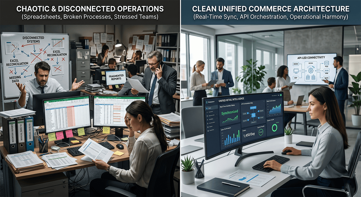 Spreadsheet purgatory versus unified commerce