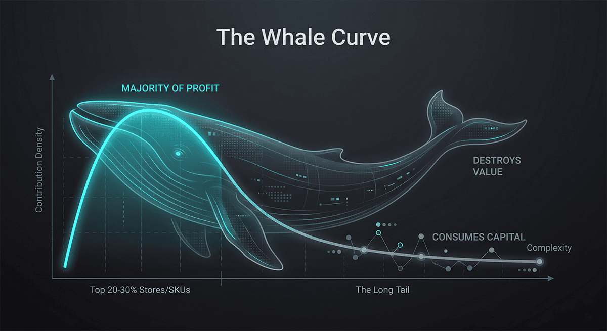 Whale curve retail profitability